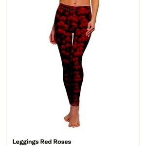 Red Rose Print Jeggings